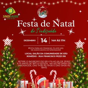 Retire seus ingressos para a Festa de Natal até segunda-feira!!!