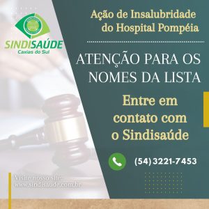 Nomes com valores a receber de Ação de Insalubridade do Hospital Pompéia