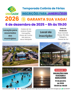 ✨⛱️ Atenção associados(as) de Caxias, Antônio Prado, Farroupilha, Flores da Cunha, São Marcos e Nova Petrópolis