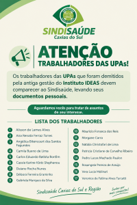 Trabalhadores das UPA’S